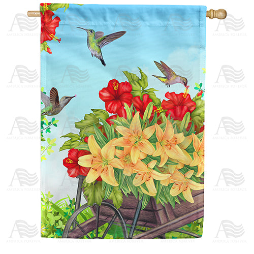 America Forever Hummingbird Haven House Flag