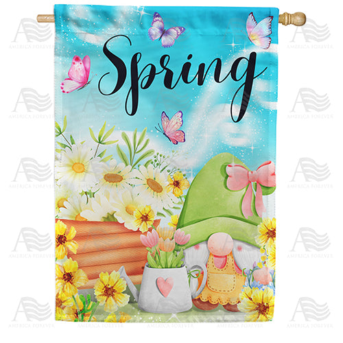 America Forever Green Thumb Gnome House Flag