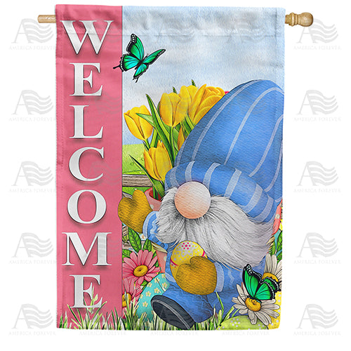 America Forever Gnome Easter Welcome House Flag