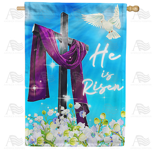 America Forever Risen Above Lily Of Valley House Flag