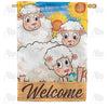 America Forever "Ewe"re Welcome Here House Flag