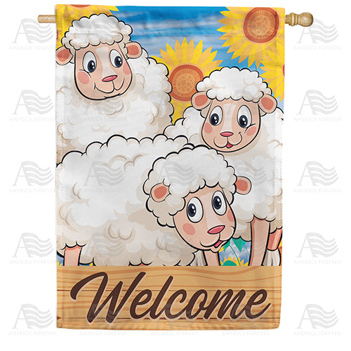 America Forever "Ewe"re Welcome Here House Flag