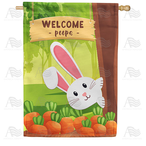 America Forever Welcome Peeps House Flag