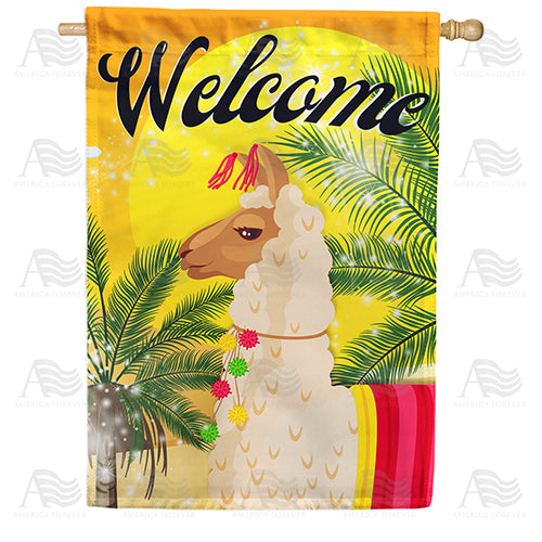America Forever Exotic Llama House Flag