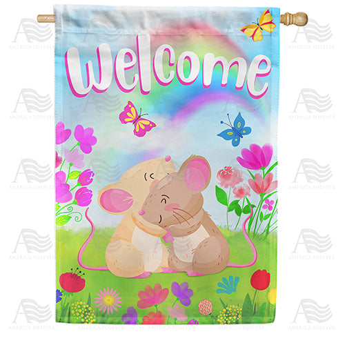 America Forever Tiny Mice, Big Love House Flag