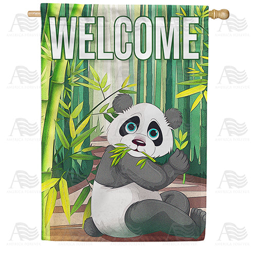 America Forever Bamboo Loving Panda House Flag