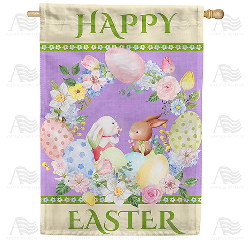 America Forever Easter Bunny Wreath House Flag