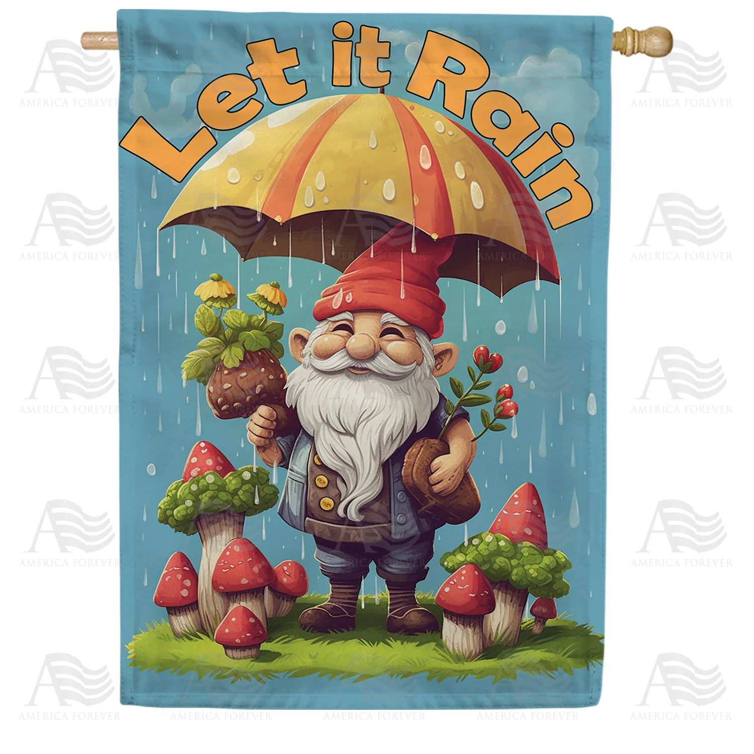 America Forever A Little Rain House Flag