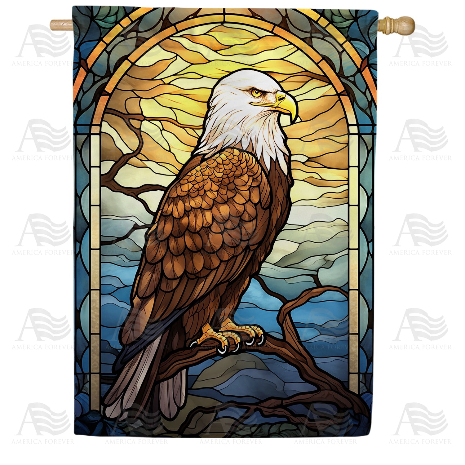America Forever Bald Eagle Grandeur House Flag