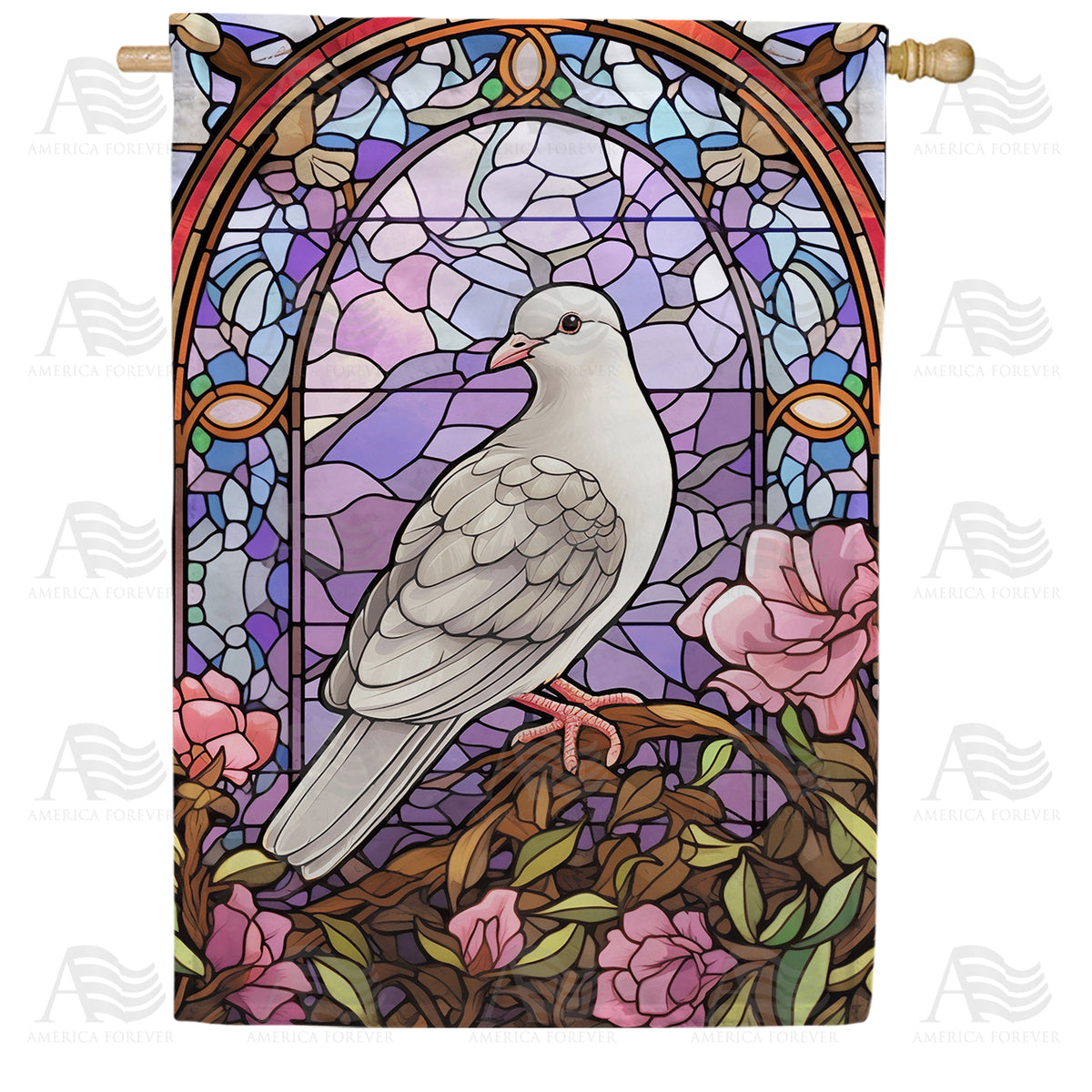 America Forever Peaceful Dove House Flag