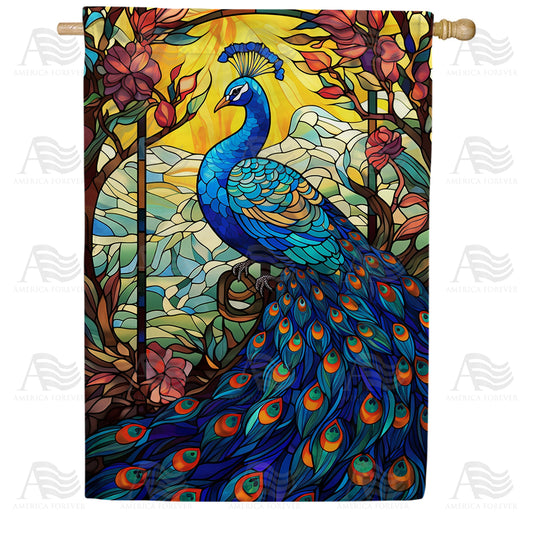 America Forever Picturesque Peacock House Flag