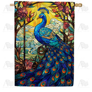 America Forever Picturesque Peacock House Flag