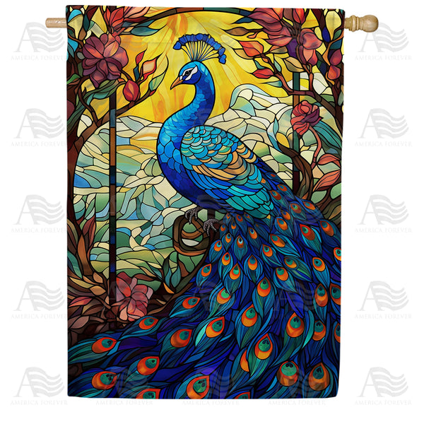 America Forever Picturesque Peacock House Flag