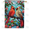 America Forever Colored Glass Cardinals House Flag