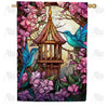America Forever Blue Hummingbirds House Flag