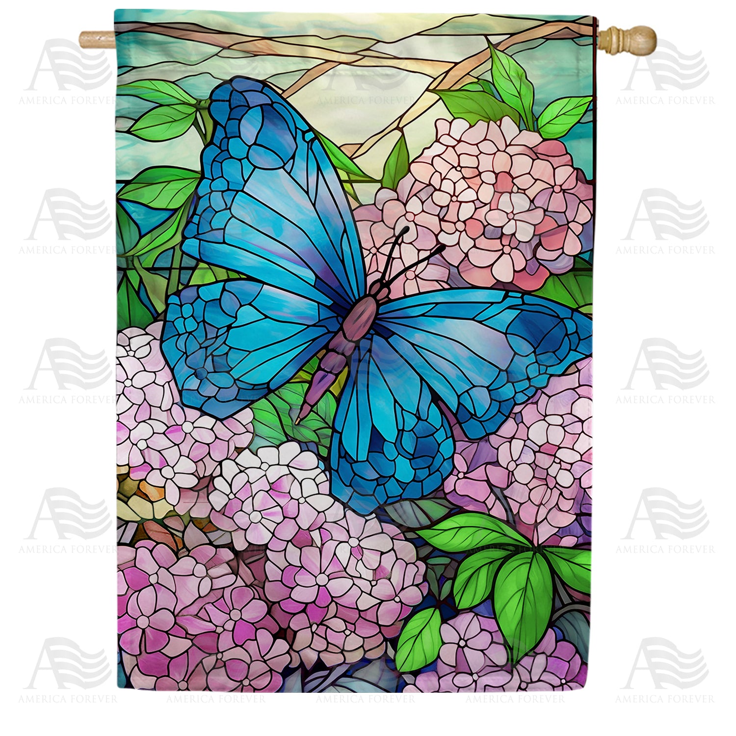 America Forever Butterfly And Lilac House Flag