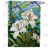America Forever Easter Lily Stained Glass House Flag