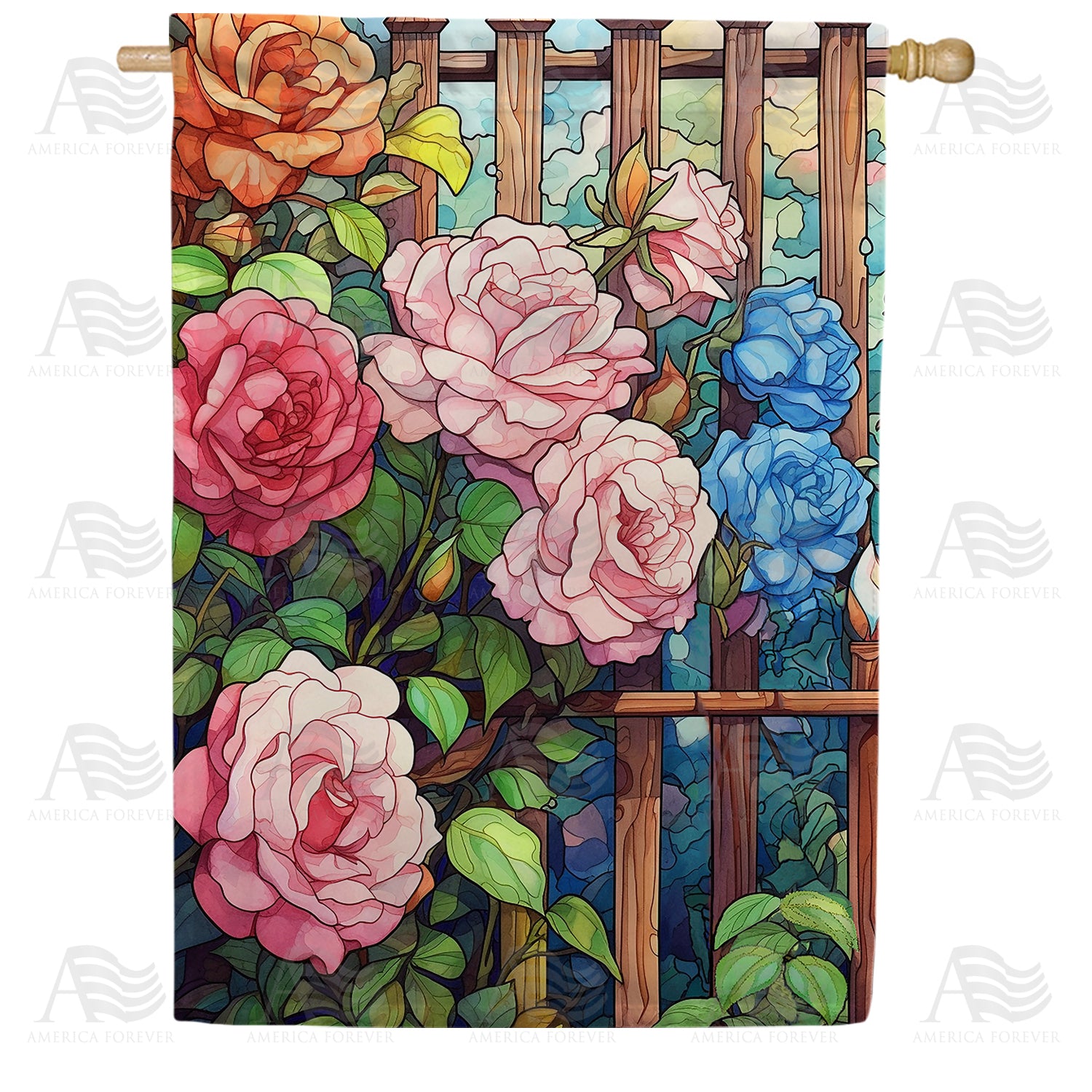 America Forever Rose Arbor House Flag