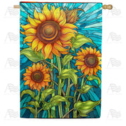 America Forever Sunflower Shine House Flag