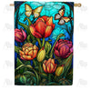 America Forever Iridescent Tulips House Flag