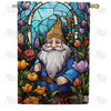 America Forever Gnome Among Flowers House Flag