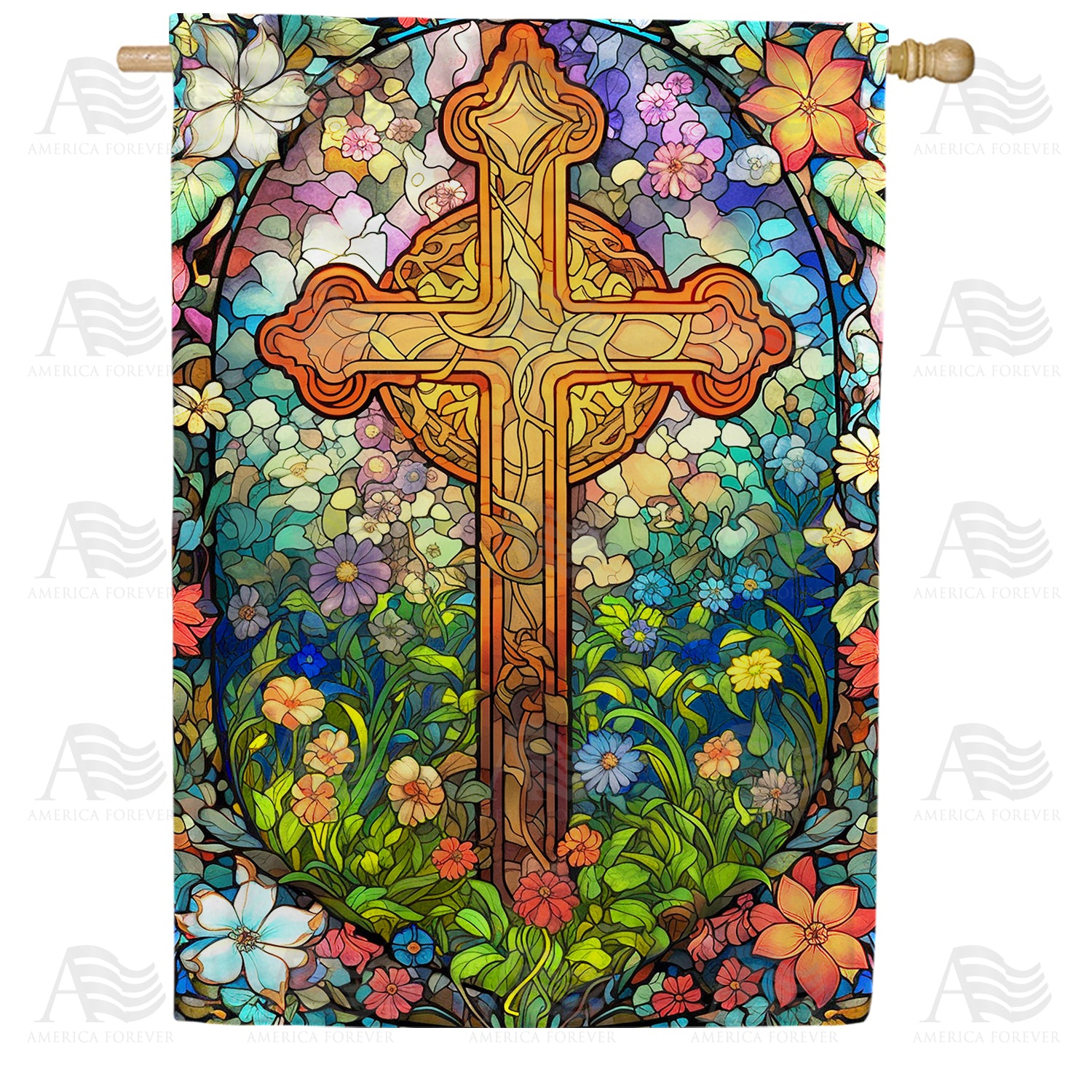 America Forever Divine Cross House Flag