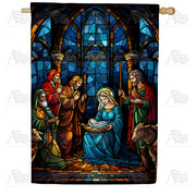 America Forever Holy Birth Stained Glass House Flag