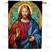 America Forever Jesus Glass Work House Flag