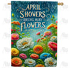 America Forever May Flower Blooms House Flag