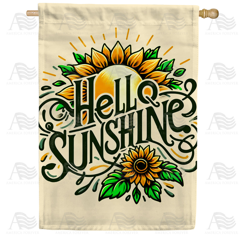 America Forever Radiant Sunflower Greetings House Flag