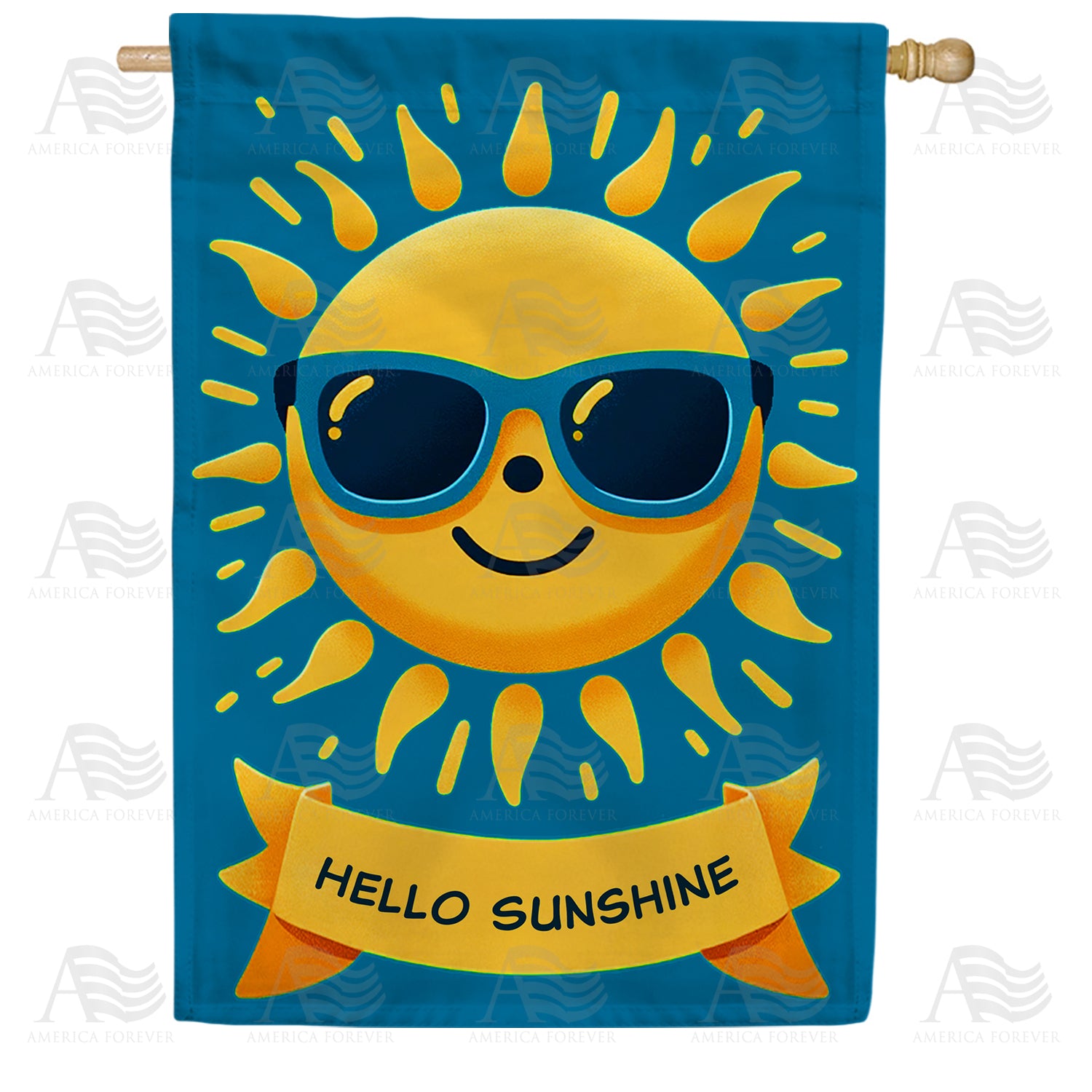 America Forever Sunny Smiles House Flag