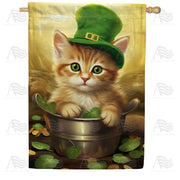America Forever Lucky Charm Kitty Delight House Flag
