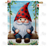 America Forever Gnome's Spring Swing House Flag