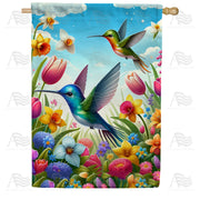 America Forever Enchanted Garden Hummingbird House Flag