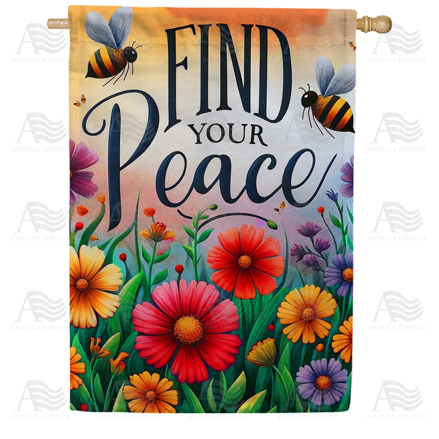 America Forever Find Your Peace House Flag