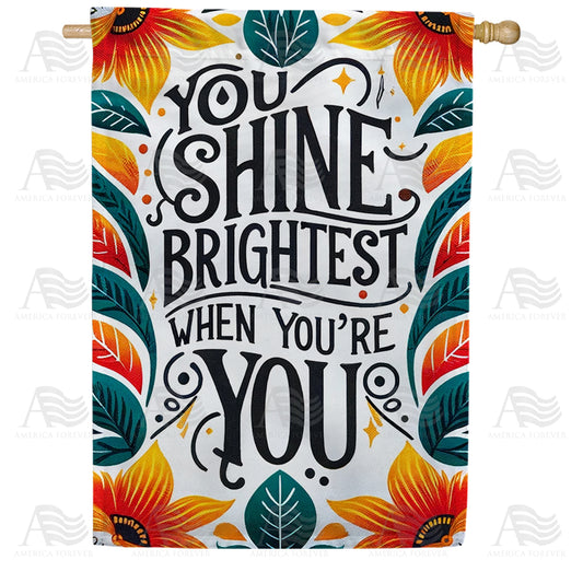 America Forever You Shine Brightest House Flag