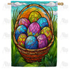 America Forever Stained Glass Easter Eggs Basket House Flag