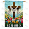 America Forever Sunrise Resurrection Cross House Flag