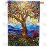 America Forever Stained Glass Tree of Life House Flag