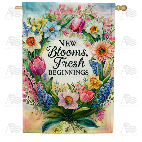 America Forever Floral Wreath New Beginnings House Flag