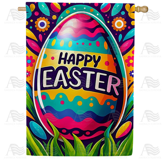 America Forever Festive Easter Egg House Flag