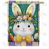 America Forever Patchwork Easter Bunny Portrait House Flag