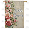America Forever Vintage Roses Hello Spring House Flag
