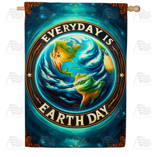 America Forever Earth Embrace Environmental Awareness House Flag