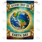 America Forever Everyday is Earth Day House Flag