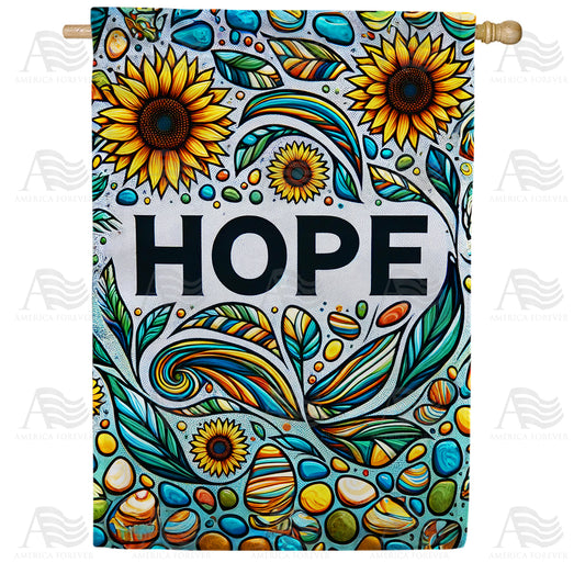 America Forever Sunflower Hope Mosaic House Flag