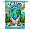 America Forever Global Conservation Cheerful Illustration House Flag