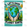 America Forever Global Conservation Cheerful Illustration House Flag