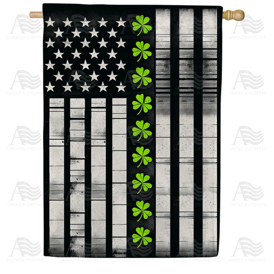 America Forever Shamrock Stripes Forever House Flag