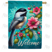 Floral Bird Welcome House Flag